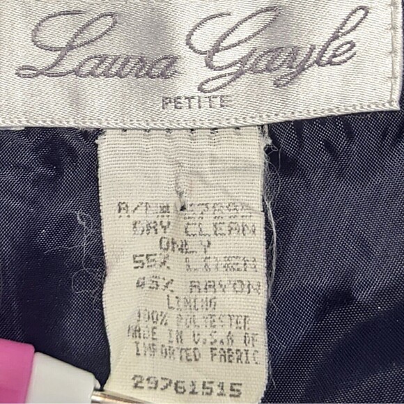 Vtg Linen Plaid Blazer Womens *fits XL Blue Red Laura Gayle Petite Lightweight - Picture 6 of 10